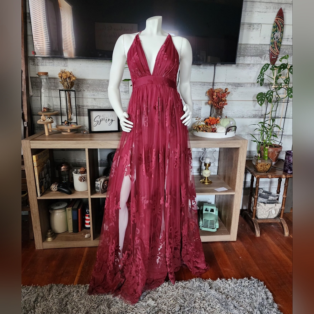 Luxe Deep Red Maxi Dress